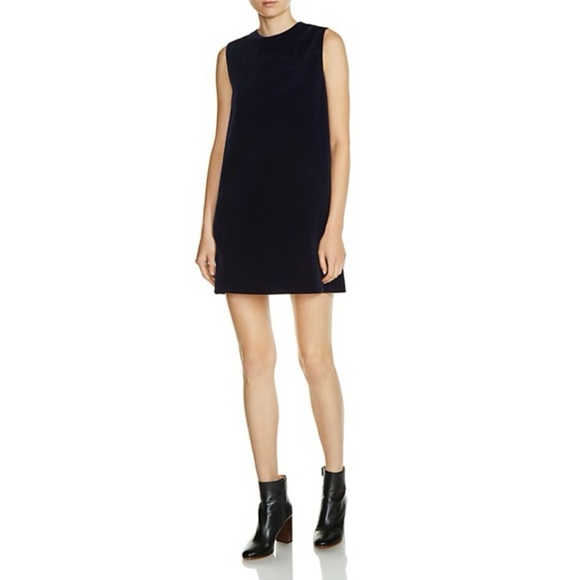 NWOT Maje Riera navy velvet a line dress sz sm - Picture 1 of 12